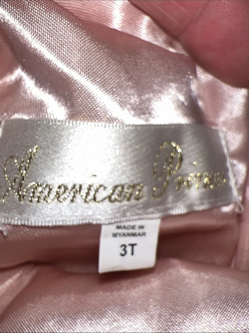 American Princess Flower Girl Dress  Blush Pink & Gold